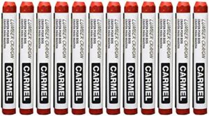 Carmel Lumber Crayon Pro, Box of 12 (Red), Lumber Marking Crayon, Lumber Marker, Keel Crayon, high-Density Clay Based Paint Crayon, Ideal for Marking on Wood, Lumber, Timber