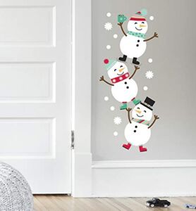 Paper Riot Co. Build Your Own Snowman Christmas Holiday Wall Stickers Removable Adhesive for Classroom Kids Room Nursery Bedroom Home Decor 87 Count Decals