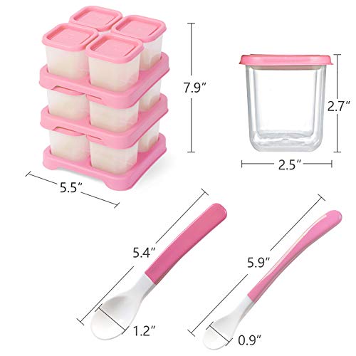 Matyz 12-Pack Plastic Food Storage Containers with Lids Airtight Freezer Safe (Pink, 4 OZ Each) – Baby Food Freezer Trays with Lids Baby Cubes Food Storage – Stackable Baby Food Storage Containers | The Storepaperoomates Retail Market - Fast Affordable Shopping