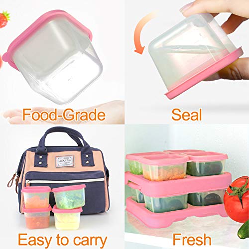 Matyz 12-Pack Plastic Food Storage Containers with Lids Airtight Freezer Safe (Pink, 4 OZ Each) – Baby Food Freezer Trays with Lids Baby Cubes Food Storage – Stackable Baby Food Storage Containers | The Storepaperoomates Retail Market - Fast Affordable Shopping