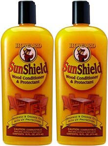 Howard SWAX16 SunShield Outdoor Furniture Wax with UV Protection, 16-Ounce, Yellow, 2 Pack