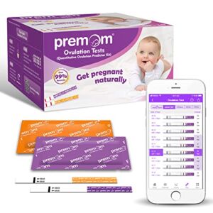 Premom Quantitative Ovulation Predictor Kit：40 Ovulation Tests + 10 Pregnancy Tests – Advanced Ovulation Test Strips Combo 40LH+10HCG Test
