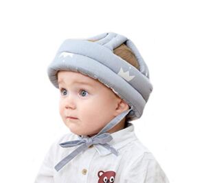 Ewanda store Baby Toddler Infant Head Helmet Kids Children Safety Helmet Head Cushion Protection Hat for Baby Walking Running Crawling(Grey Crown)