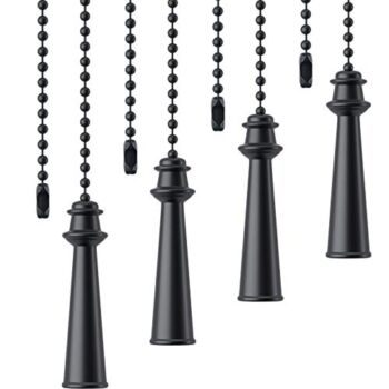 WILLBOND 4 Packs Ceiling Fan Pull Chains Pendant Pull Chain Extension Ceiling Fan Chain Extender with Oil Rubbed Smooth Finish for Ceiling Light Lamp Fan Chain (Matte Black) | The Storepaperoomates Retail Market - Fast Affordable Shopping