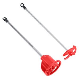 TCP Global 2 Types of Paint, Epoxy Resin, Mud Power Mixer Blade Drill Tools for Mixing Quarts to 2.5 Gallon Buckets – 14″ Long, 1/4″ Round and 5/16″ Hex Shafts, 2.5″ and 3″ Plastic Paddles – Stirring