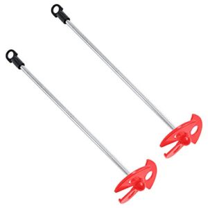 TCP Global Paint, Epoxy Resin, Mud Power Mixer Blade Drill Tool for Mixing Quarts and Gallons (2 Pack) – 10″ Long, 1/4″ Round Drill Shaft, 2.5″ Plastic Paddles – Stirring Cans, Buckets, Pails and Cups