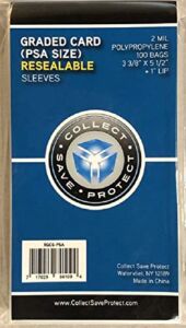 CSP – PSA Sized Graded Card Sleeves Resealable Bag – 2 Mil – 100 Bags PSA Slab / Ultra Pro One Touch Magnetic Holder
