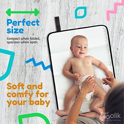 Toolik Baby Diaper Changing Pad, X-Large Waterproof Mat for Stroller Walks, Diaper Bag Dispenser with 105 Disposable Unscented Waste Bags and 2 X-Large Baby Stroller Organizer Hook Clips, Bundle | The Storepaperoomates Retail Market - Fast Affordable Shopping