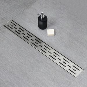 SaniteModar Shower Drain, Linear Shower Drain with Removable Grate, Brushed 304 Stainless Steel Shower Drain 24 inch with Hair Strainer, Adjustable Leveling Feet