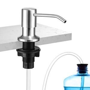 Built in Sink Soap Dispenser or Lotion Dispenser for Kitchen Sink Stainless Steel Kitchen Sink Soap Dispenser Brushed Nickel Bar Sink Soap Dispenser with 47″ Extension Tube kit