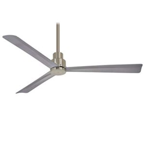Minka Aire Simple 52 in. Indoor/Outdoor Brushed Nickel Wet Ceiling Fan with Remote Control