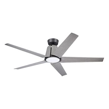 Luminance Kathy Ireland Home Floret Eco Indoor/Outdoor Ceiling Fan with LED Modern Fixture with DC Motor, 5 Blades and Removable Lighting | Damp Rated, 60 Inch, Graphite | The Storepaperoomates Retail Market - Fast Affordable Shopping