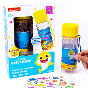 Baby Shark Create Your Own Color-Changing Water Bottle, Color Your Own Water Bottle, Great For Travel & Road Trips, Sports & School, Creative Gift Idea, Arts & Crafts Activity Kids Ages 6, 7, 8, 9, 10