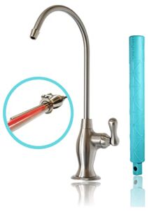 Metpure RO Faucet Reverse Osmosis Drinking Water Air Gap Filtration System Water Dispenser Spout (Brushed Nickel) with Pre-Inserted Tubing and Faucet Wrench RO-FW148