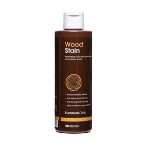Furniture Clinic Wood Stain | Non-Toxic Wood Stain for Indoor & Outdoor Wood | Polyurethane Wood Finish, Teak, 250ml (30sqft coverage)