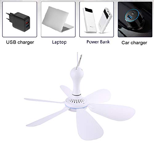 DC 5V USB Ceiling Fan, Portable Mini Hanging Camper Tents Fan for Bed Camping | The Storepaperoomates Retail Market - Fast Affordable Shopping