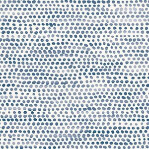 Tempaper Blue Moon Moire Dots Removable Peel and Stick Wallpaper, 20.5 in X 16.5 ft, Made in the USA