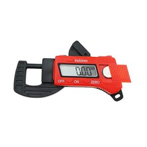 Electronic Digital Dial Thickness Gauge Inch/Millimeter Conversion Portable Quick Mini Calipers 0-12mm Range (Red)