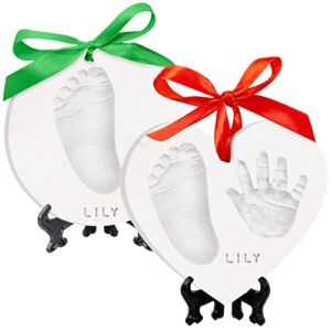 Baby Handprint Footprint Ornament Keepsake Kit – Newborn Imprint Ornament Kit for Baby Girl, Boy – Personalized New Baby Gifts for New Parents – Hand Print Christmas Ornament Kit (Multi-Colored)