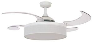 FANAWAY Fraser 48-inch AC Ceiling Fan with Light, White and Transparent Blades