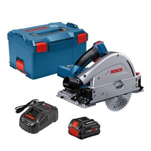 Bosch PROFACTOR GKT18V-20GCL14 18V Cordless 5-1/2 In. Track Saw Kit with BiTurbo Brushless Technology and Plunge Action, Includes (1) CORE18V 8.0 Ah PROFACTOR Performance Battery