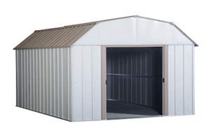 Arrow Shed LX1014 10 x 14 ft. Barn Style Galvanized Taupe/Eggshell Steel Storage Shed