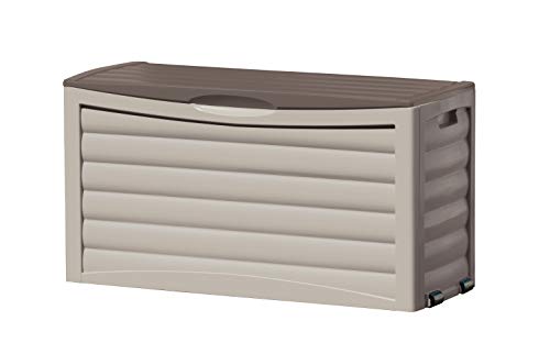 Suncast 63-Gallon Medium Deck Box – Lightweight Resin Indoor/Outdoor Storage Container and Seat for Patio Cushions, Gardening Tools and Toys – Store Items on Patio, Garage, Yard – Gray (DB6300) | The Storepaperoomates Retail Market - Fast Affordable Shopping
