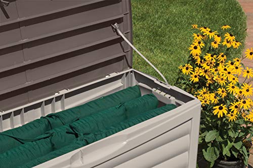 Suncast 63-Gallon Medium Deck Box – Lightweight Resin Indoor/Outdoor Storage Container and Seat for Patio Cushions, Gardening Tools and Toys – Store Items on Patio, Garage, Yard – Gray (DB6300) | The Storepaperoomates Retail Market - Fast Affordable Shopping