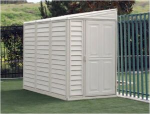 DuraMax Model 00614 4×8 SideMate Vinyl Storage Shed with foundation