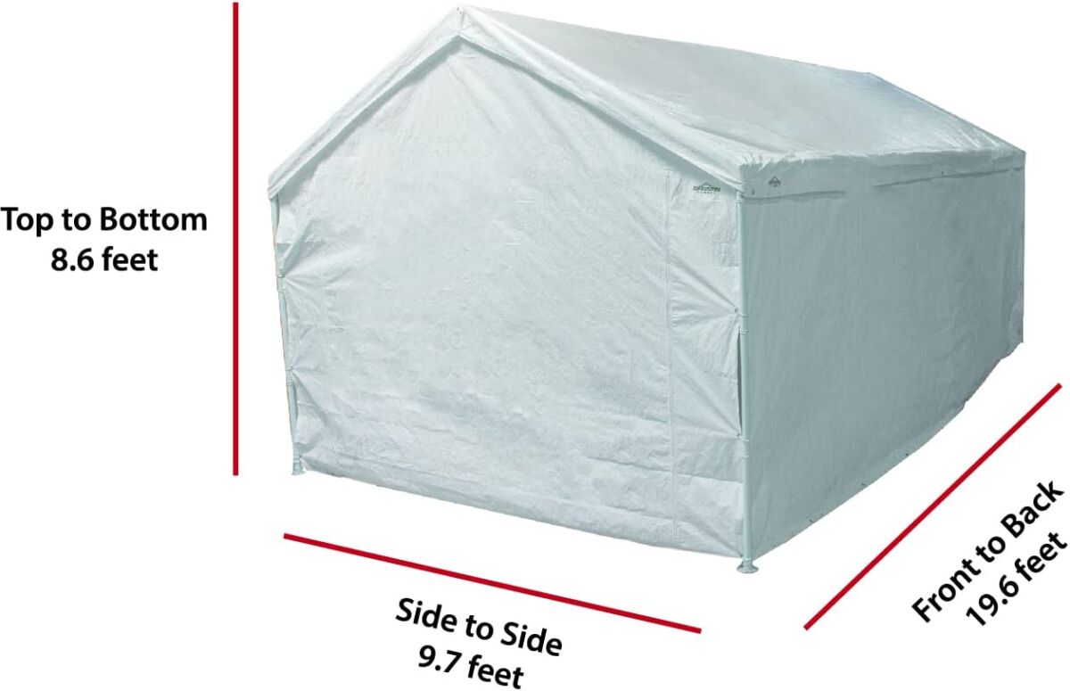 Caravan Canopy 12000211010 Side Wall Kit for Domain Carport, White (Top and Frame Not Included) | The Storepaperoomates Retail Market - Fast Affordable Shopping