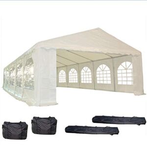 32’x16′ PE Party Tent White – Heavy Duty Wedding Canopy Carport Shelter – with Storage Bags – By DELTA Canopies