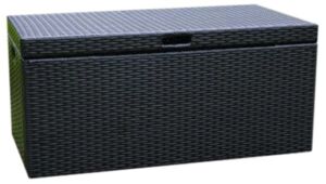 Jeco Wicker Patio Storage Deck Box in Black