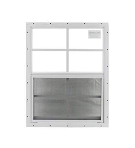 Shed Window 18″ X 23″ White Flush Mount, Safety/Tempered Glass Storage Shed , Playhouse