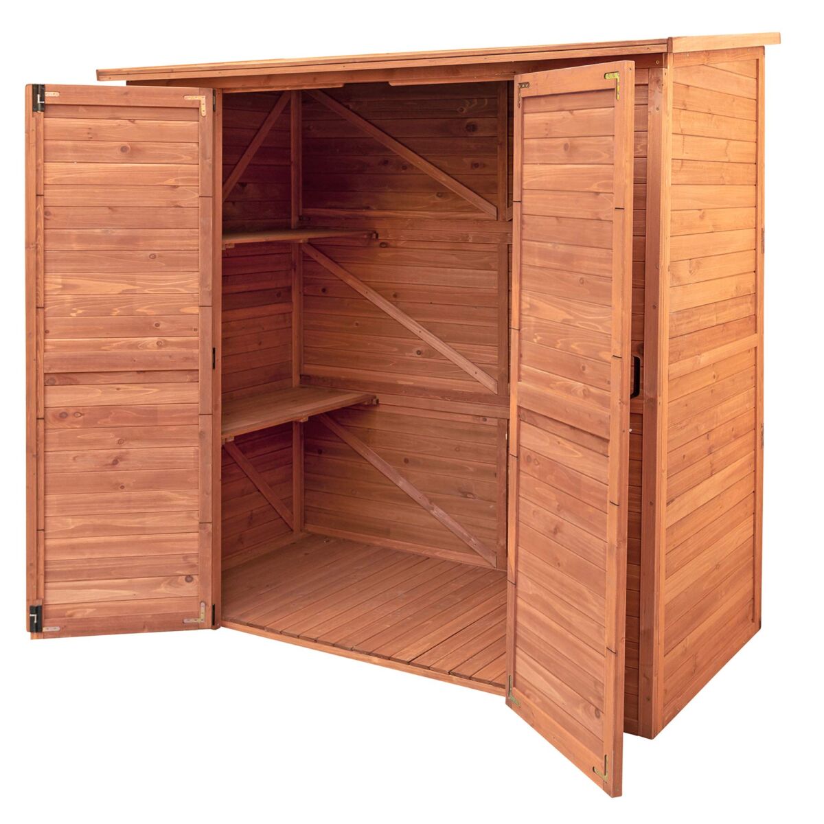 Leisure Season ELSS2003 Extra Large Outdoor Storage Shed – Brown – Wooden Gardening Lockers, Closet – Tool Organizer Cabinet with Double Doors, Adjustable Shelves – Yard, Garden, Lawn Patio Furniture | The Storepaperoomates Retail Market - Fast Affordable Shopping
