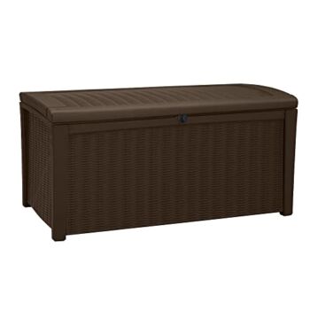Keter Borneo 110 Gallon Resin Deck Box-Organization and Storage for Patio Furniture Outdoor Cushions, Throw Pillows, Garden Tools and Pool Toys, Brown | The Storepaperoomates Retail Market - Fast Affordable Shopping