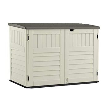Suncast 5. 4 ft. x 3. 2 ft Horizontal Stow-Away Storage Shed – Natural Wood-like Outdoor Storage for Trash Cans and Yard Tools – All-Weather Resin, Hinged Lid, Reinforced Floor – Vanilla and Stoney | The Storepaperoomates Retail Market - Fast Affordable Shopping