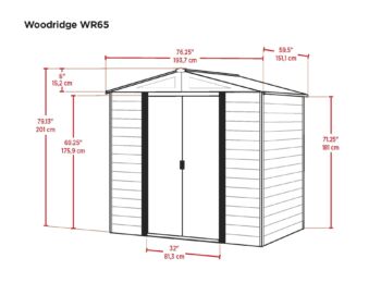 Arrow Shed WR65 Steel 6 x 5 ft. Low Gable Galvanized Coffee/Woodgrain Storage Shed, Wood Grain | The Storepaperoomates Retail Market - Fast Affordable Shopping