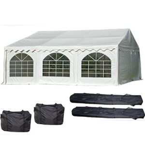 DELTA Canopies 20’x20′ PVC Party Tent – Heavy Duty Wedding Canopy Gazebo Carport – with Storage Bags