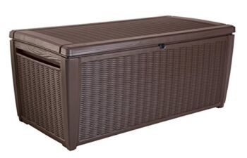 Keter Sumatra 135 gallon Outdoor Storage Rattan Deck Box, Brown | The Storepaperoomates Retail Market - Fast Affordable Shopping