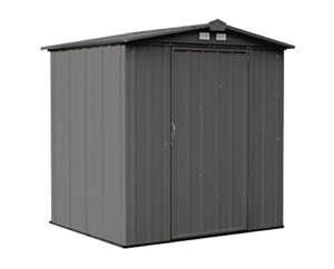 ARROW 6′ x 5′ EZEE Galvanized Steel Low Gable Shed Charcoal, Storage Shed with Peak Style Roof