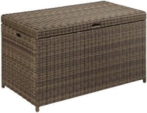 Crosley Furniture CO7305-WB Bradenton Outdoor Wicker Storage Bin – Weathered Brown