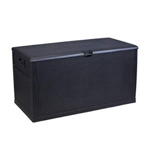 Patio Deck Box Outdoor Storage Plastic Bench Box,120-Gallon