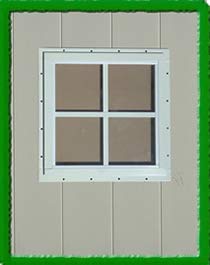 Square SHED WINDOW-12X12-WHITE-FLUSH, W/ Screws