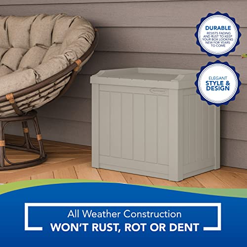 Suncast 22-Gallon Small Deck Box-Lightweight Resin Indoor/Outdoor Storage Container and Seat Cushions and Gardening Tools Store Items on Patio, Garage, Yard, 22 Gallon, Light Taupe | The Storepaperoomates Retail Market - Fast Affordable Shopping