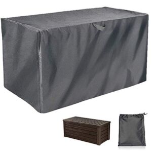 Patio Deck Box Cover to Protect Large Deck Boxes,Deck Storage Box Cover Protects from Outdoor Rain Wind and Snow(Gray, 52 in)