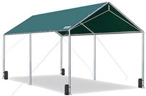 Quictent 10X20ft Upgraded Heavy Duty Carport Car Canopy Party Tent with 3 Reinforced Steel Cables-Green