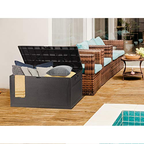 Patio Deck Box Waterproof Plastic Large Outdoor Cushion Storage Box for Garden,Backyard,Pool,Lawn 120 -Gallons(Brown) | The Storepaperoomates Retail Market - Fast Affordable Shopping