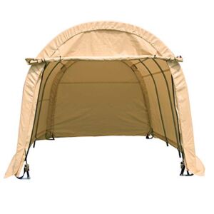 WALCUT 10x15x8ft Portable Heavy Duty Carport, Car Canopy Shelter Garage Storage Shed for Patio Outdoor, Sand, Round Top Style
