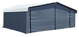 Arrow Shed Fabric Enclosure Kit with UV Treated Cover for 20 x 20′ Carports (Metal Carport not Included), Gray