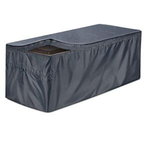 EPCOVER Patio Deck Box Cover to Protect Large Deck Boxes-Waterproof Cover with Zipper and Handles (62″ L x 30″ W x 28″ H)